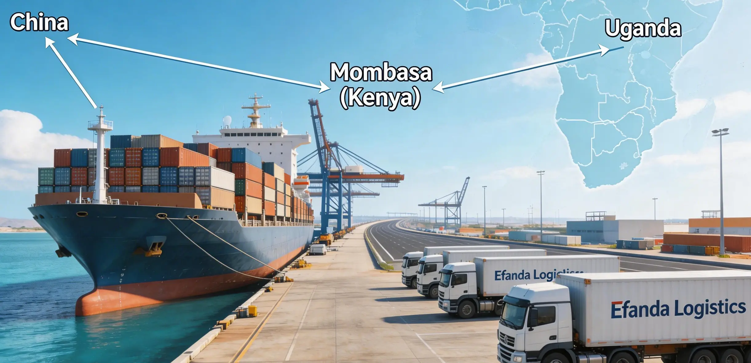 DDP Sea Shipping from China to Uganda
